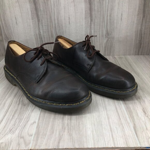 Dr Martens Shoes Mens 10 Brown Leather Lace Up Chunky Derby Oxfords main image 4